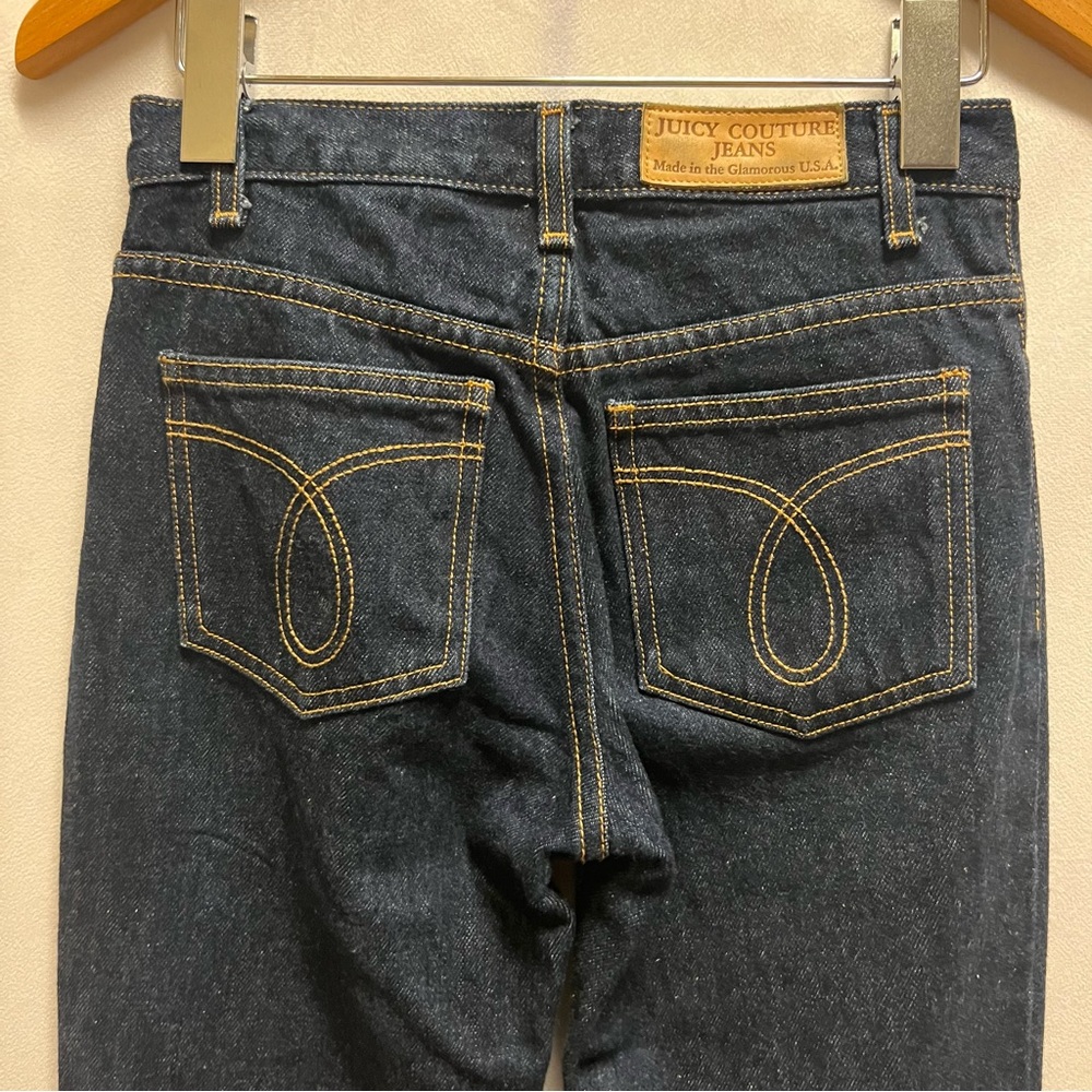 Juicy Couture Women’s Low Rise Dark Denim Boot Cut Jeans Pants - Picture 6 of 9